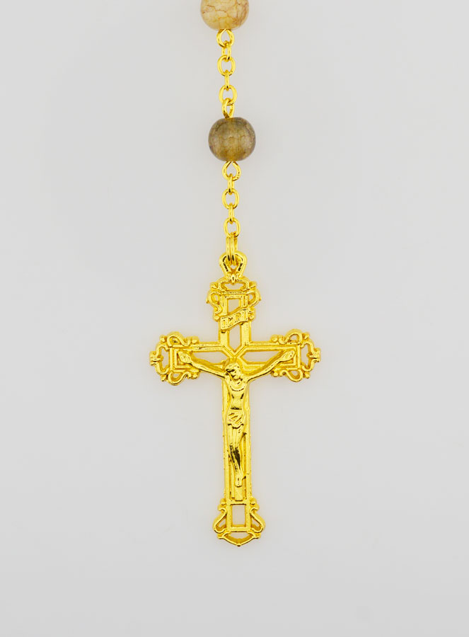 Chapelet Vierge Miraculeuse Grains en Verre - Marron (pic 3)