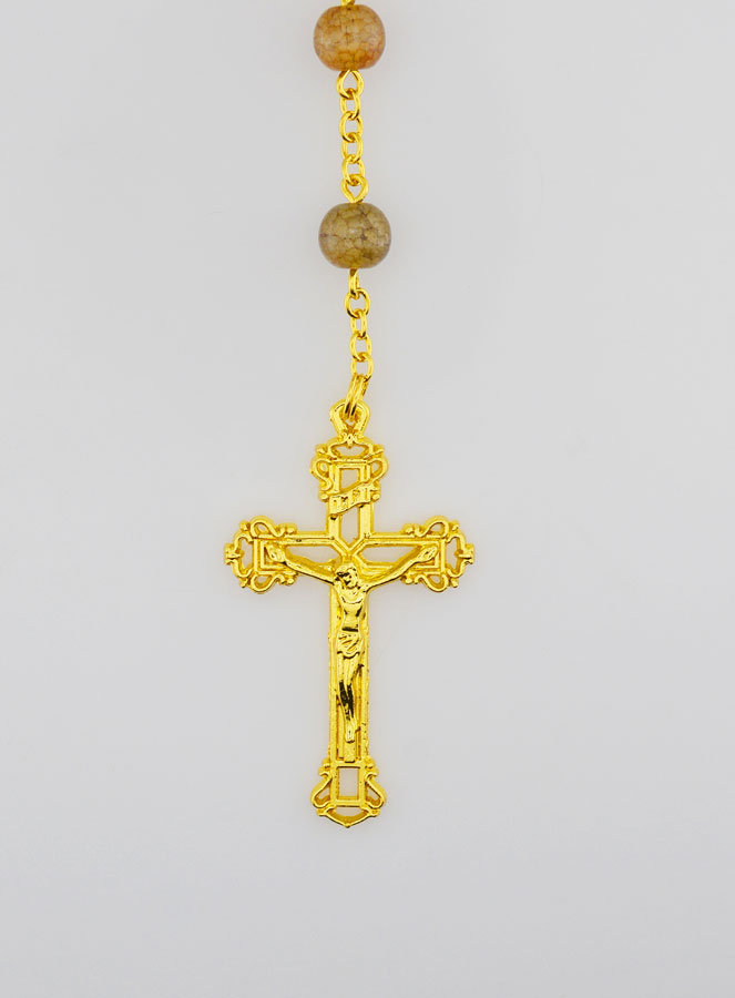 Chapelet Perles de Verre Marron - Miraculeuse (pic 3)