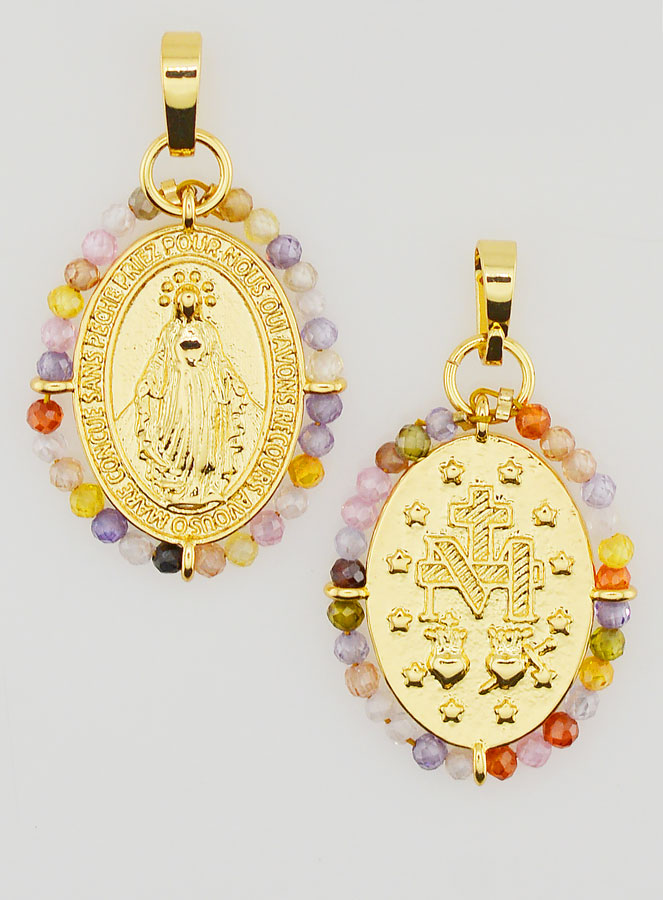 Médaille Miraculeuse Perlée - 22mm (pic 1)