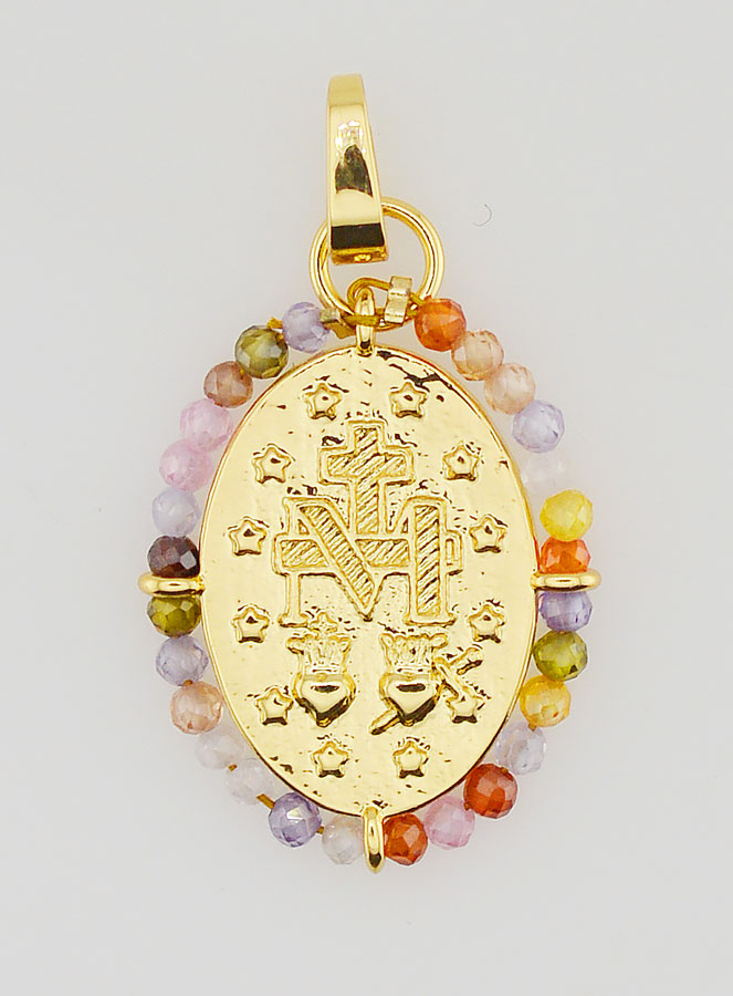 Médaille Miraculeuse Perlée - 22mm (pic 4)