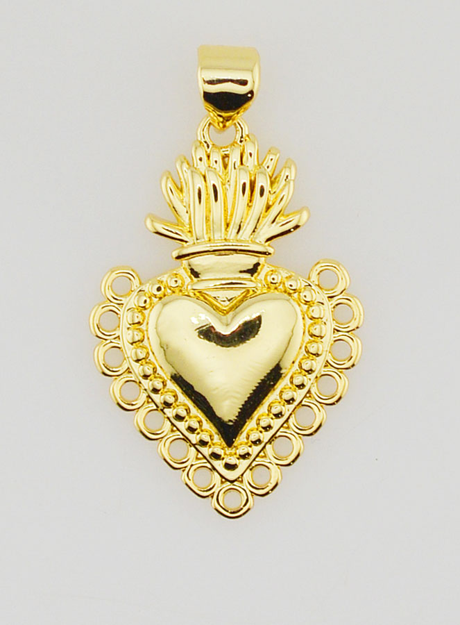 Pendentif Ex-Voto en Laiton Doré - 26mm (pic 1)