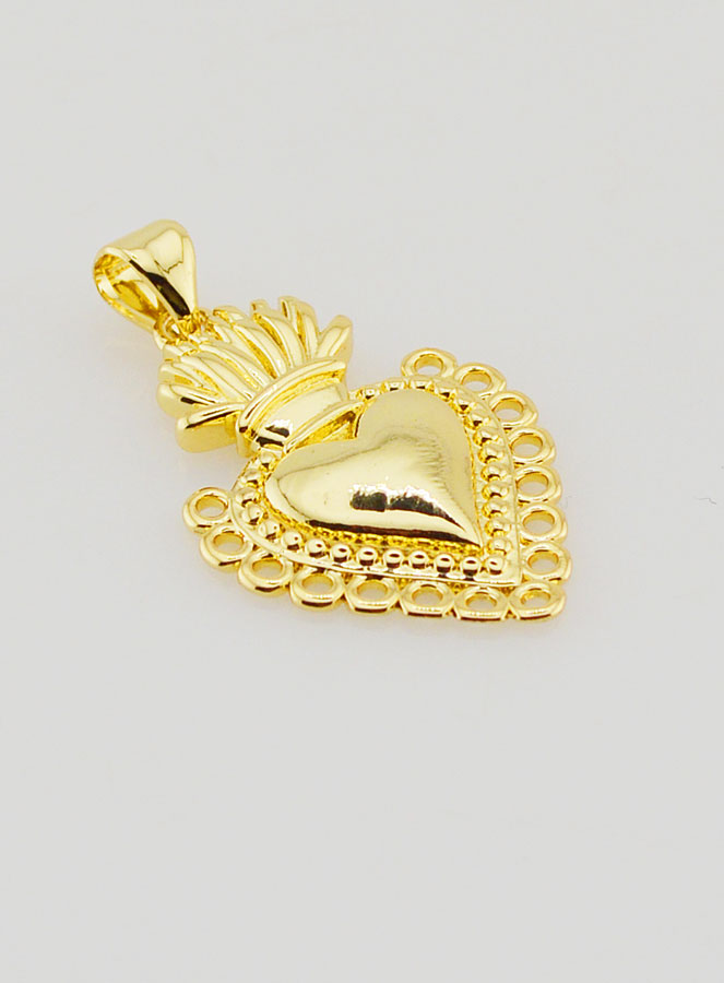 Pendentif Ex-Voto en Laiton Doré - 26mm (pic 3)