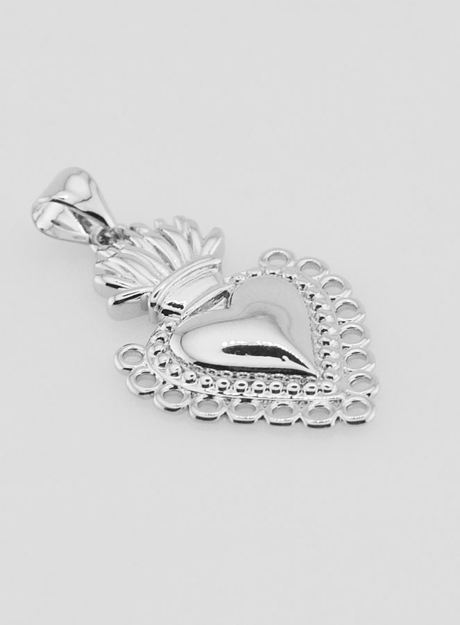 Pendentif Ex-Voto en Laiton Argenté - 25mm (pic 3)