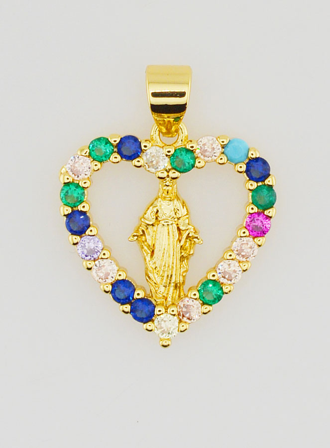 Médaille Coeur Ajouré Vierge Miraculeuse (pic 1)