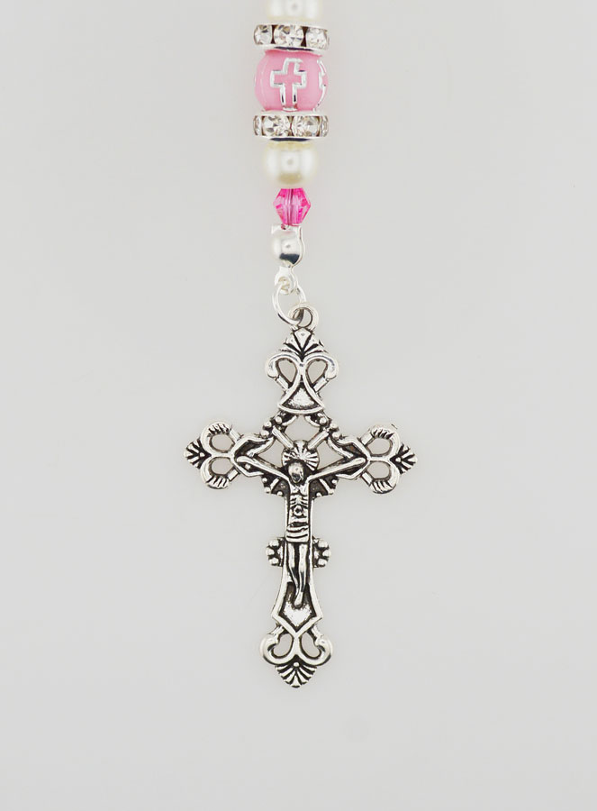 Chapelet Ouvrant Vierge Marie - Perles Roses (pic 3)