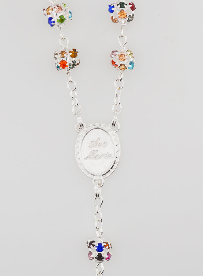 Chapelet Vierge Miraculeuse Grains Sertis Multicolores (pic 4)