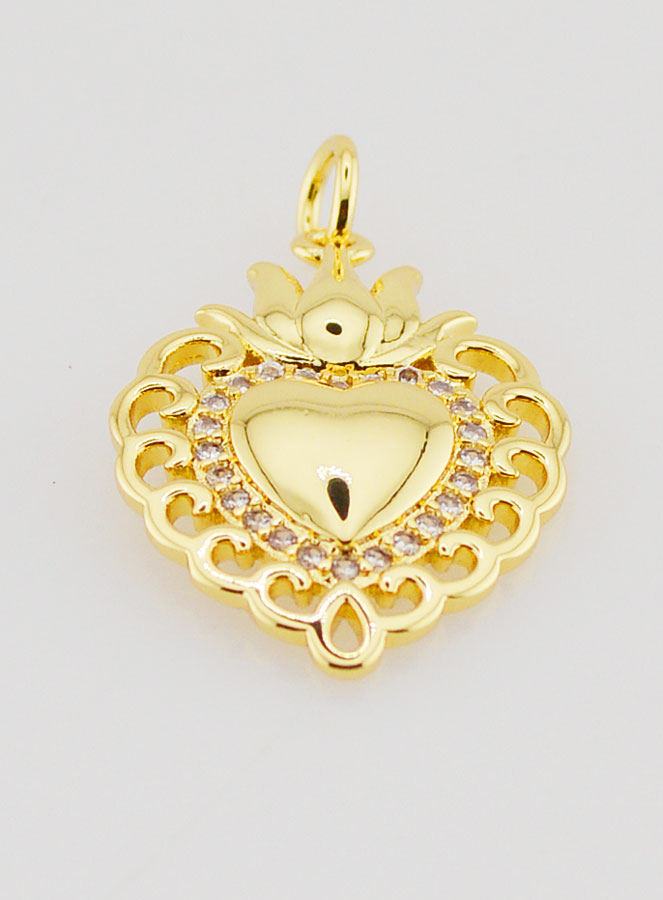 Pendentif Ex-Voto en Laiton Doré - 22mm (pic 2)