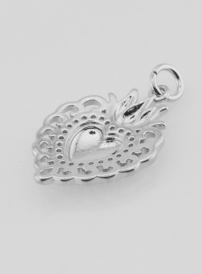 Pendentif Ex-Voto en Laiton Argenté - 22mm (pic 4)