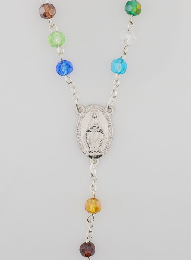 Chapelet Vierge Miraculeuse Grains Multicolores (pic 4)