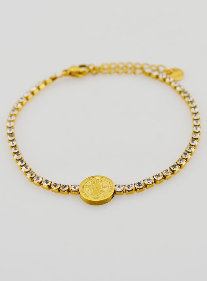 Bracelet de Saint Benoît en Inox Doré (pic 2)