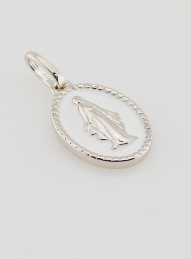 Médaille Miraculeuse Argent & Émail Blanc (pic 3)