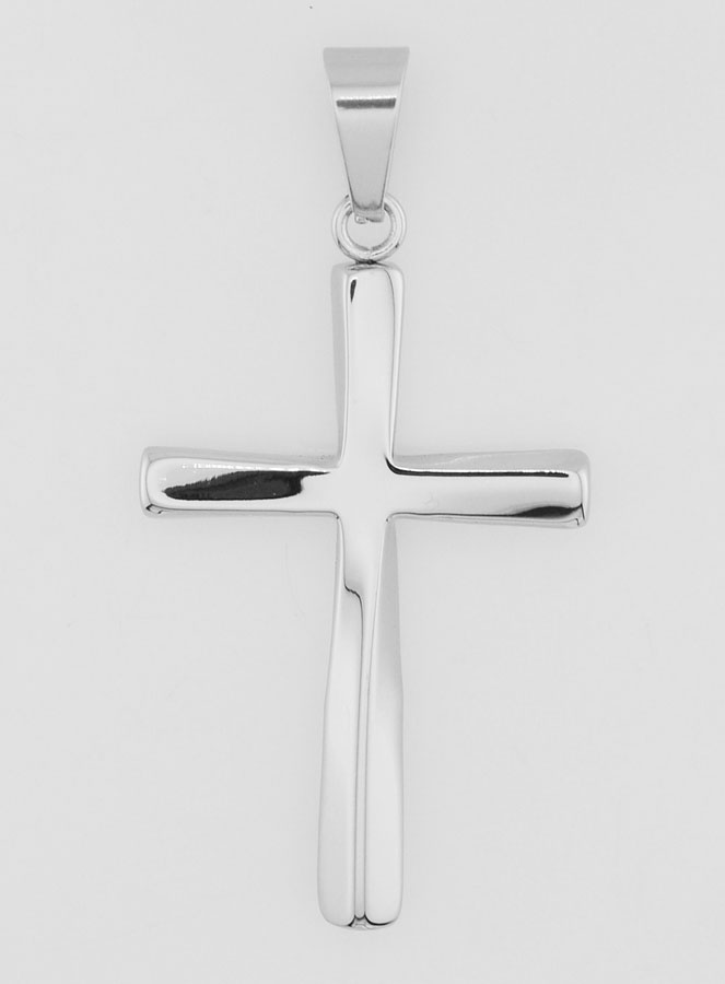 Pendentif Croix Torsadée en Inox - 45mm (pic 1)