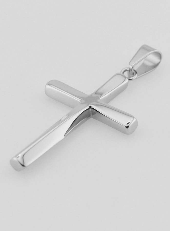 Pendentif Croix Torsadée en Inox - 45mm (pic 4)