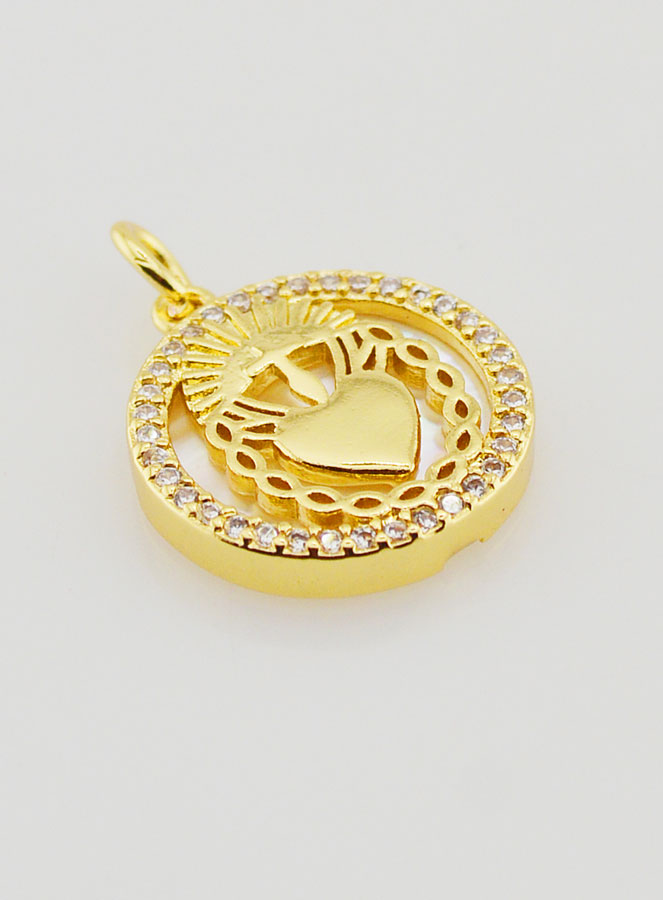 Médaille Ex Voto Nacre & Brillants - 16mm (pic 3)