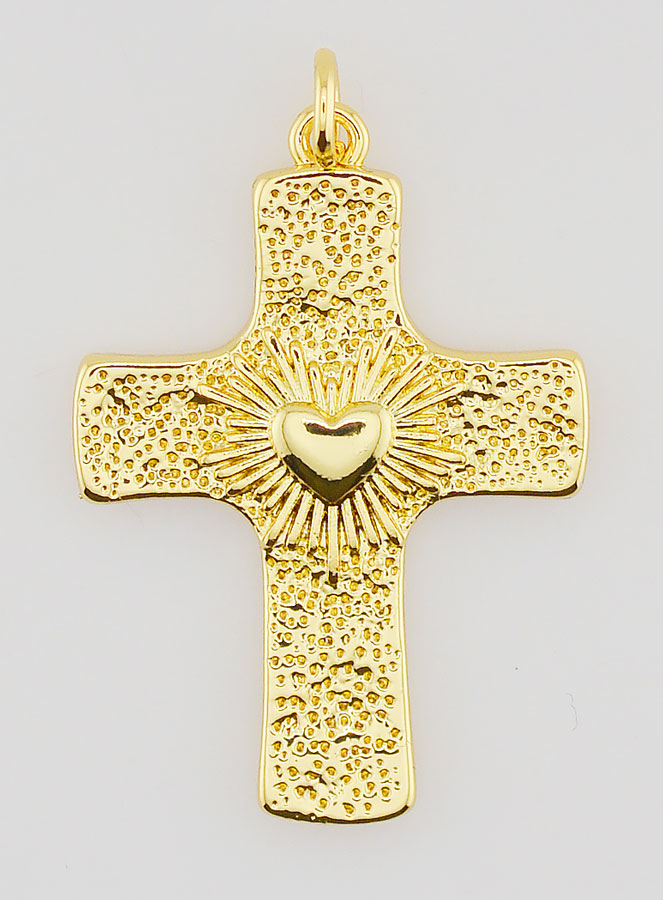Pendentif Croix Motif Ex Voto - 27mm (pic 1)