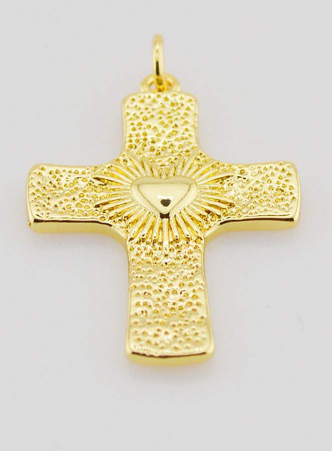 Pendentif Croix Motif Ex Voto - 27mm (pic 2)