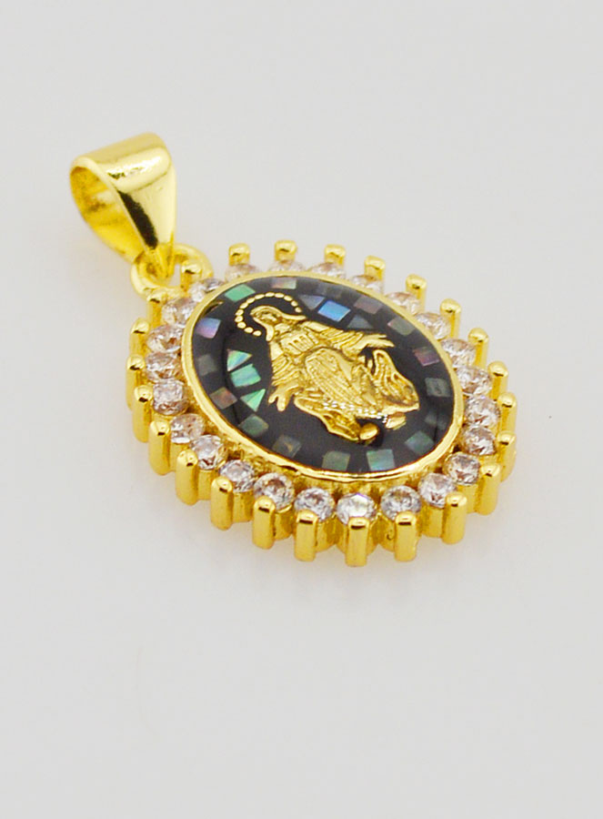 Médaille Vierge Miraculeuse Noir Irisé - 17mm (pic 3)