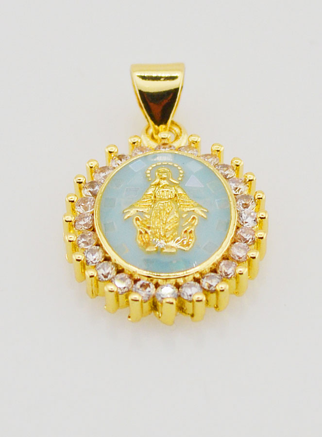 Médaille Vierge Miraculeuse Bleu - 17mm (pic 2)