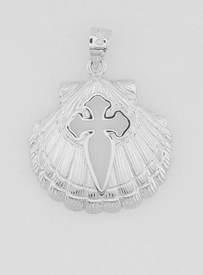 Médaille Coquille & Croix de Saint Jacques - 18mm (pic 1)