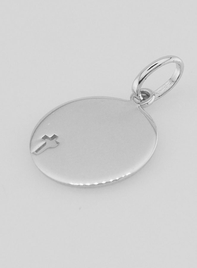 Médaille Esprit Saint & Croix en Argent - 15mm (pic 4)