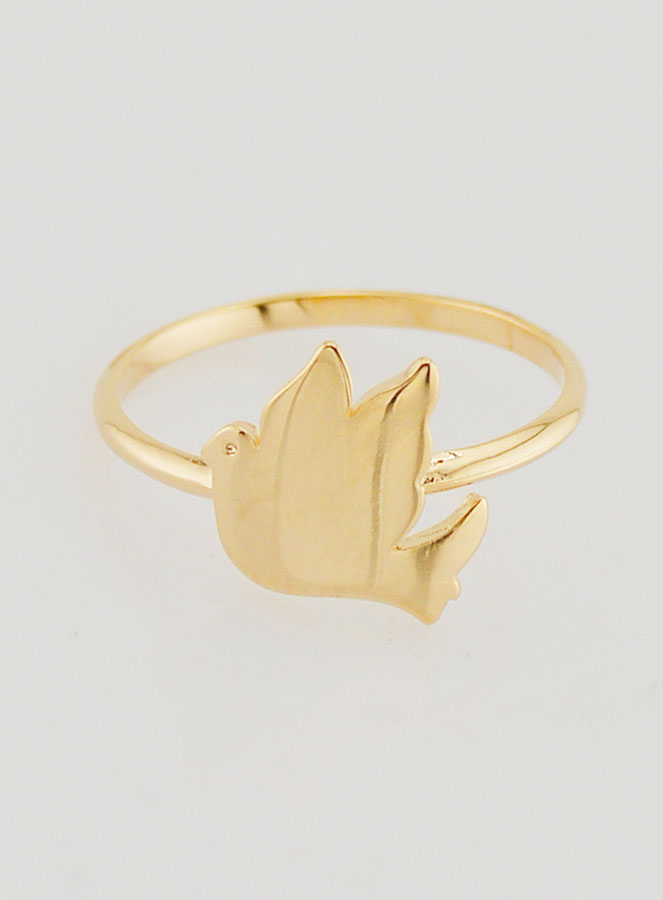 Bague Colombe de la Paix en Plaqué Or - T52 (pic 1)