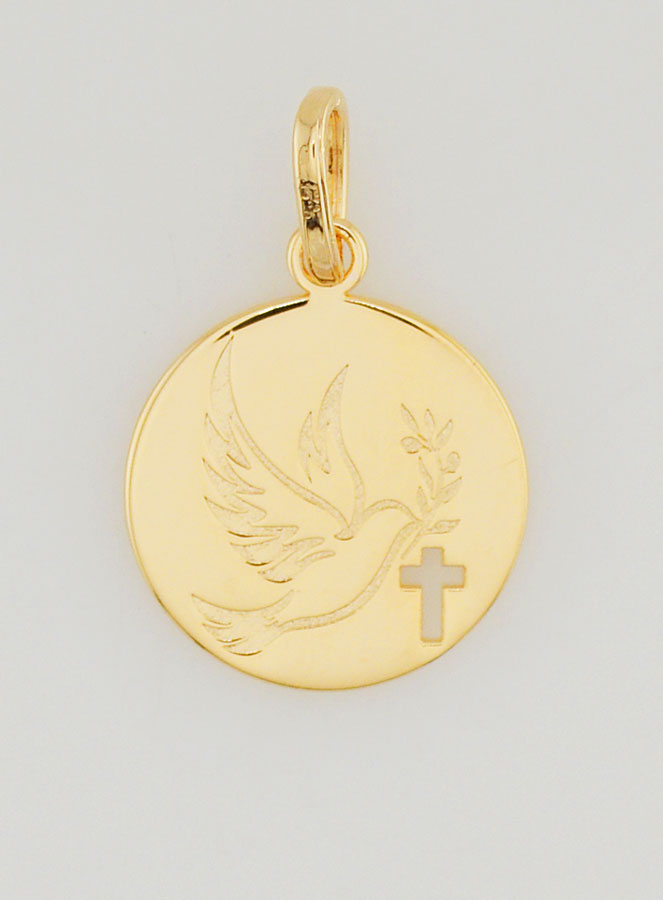 Médaille de Confirmation Saint Esprit Plaqué Or (pic 1)