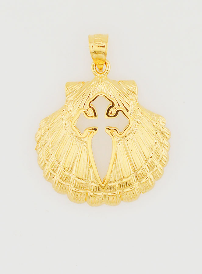 Médaille Coquille & Croix de Saint Jacques - 18mm (pic 1)