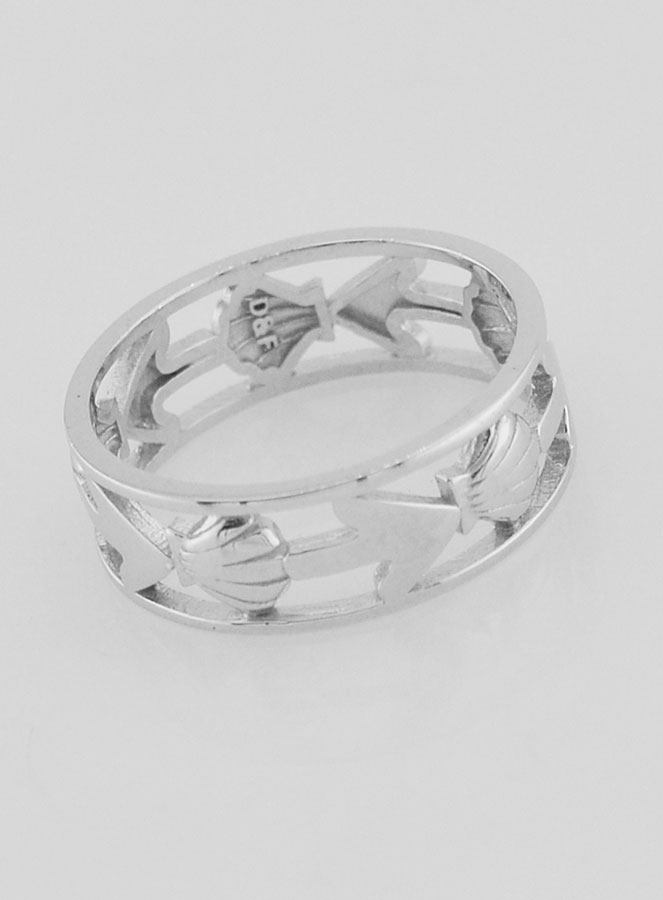 Bague Argent Ajourée Coquille & Ancre - T58 (pic 3)