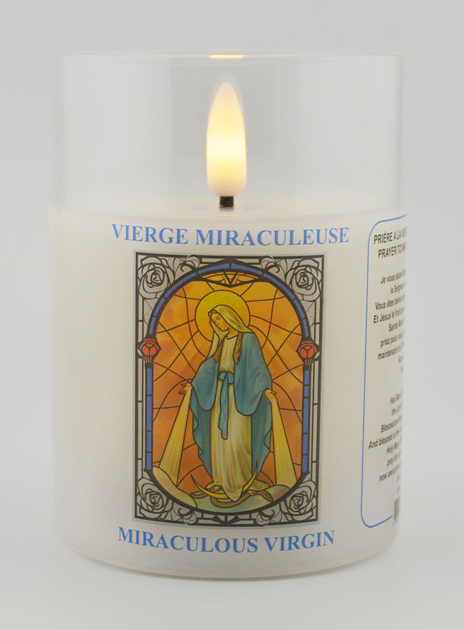Bougie d'Église à Piles - Vierge Miraculeuse (pic 1)