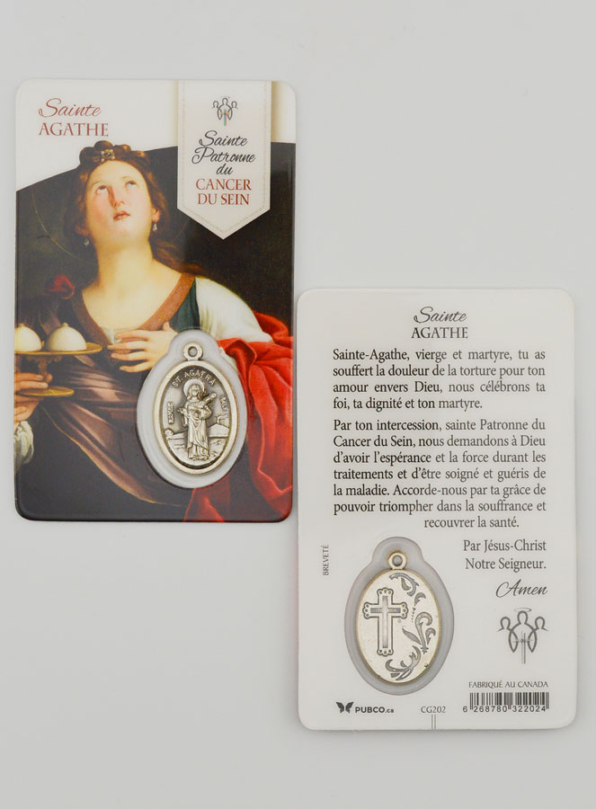 Carte de Prière et Médaille - Sainte Agathe (pic 1)