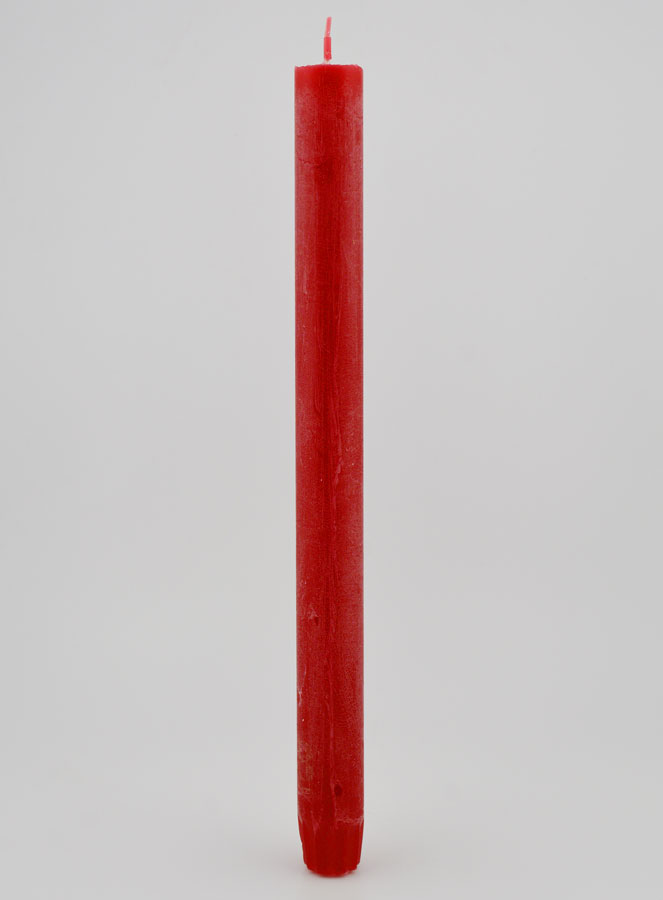 Bougie Teintée Masse 27cm - Rouge Carmin (pic 1)