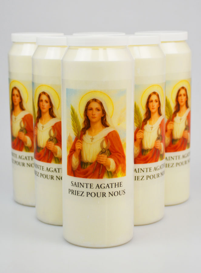 Lot de 6 Bougies de Neuvaine à Sainte Agathe (pic 1)
