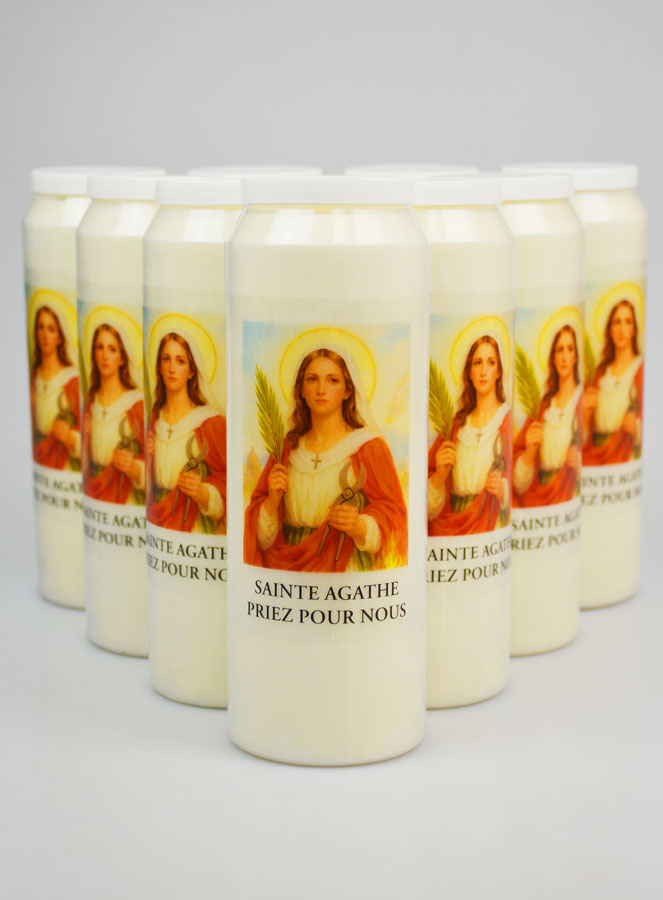 Lot de 10 Bougies de Neuvaine à Sainte Agathe (pic 1)
