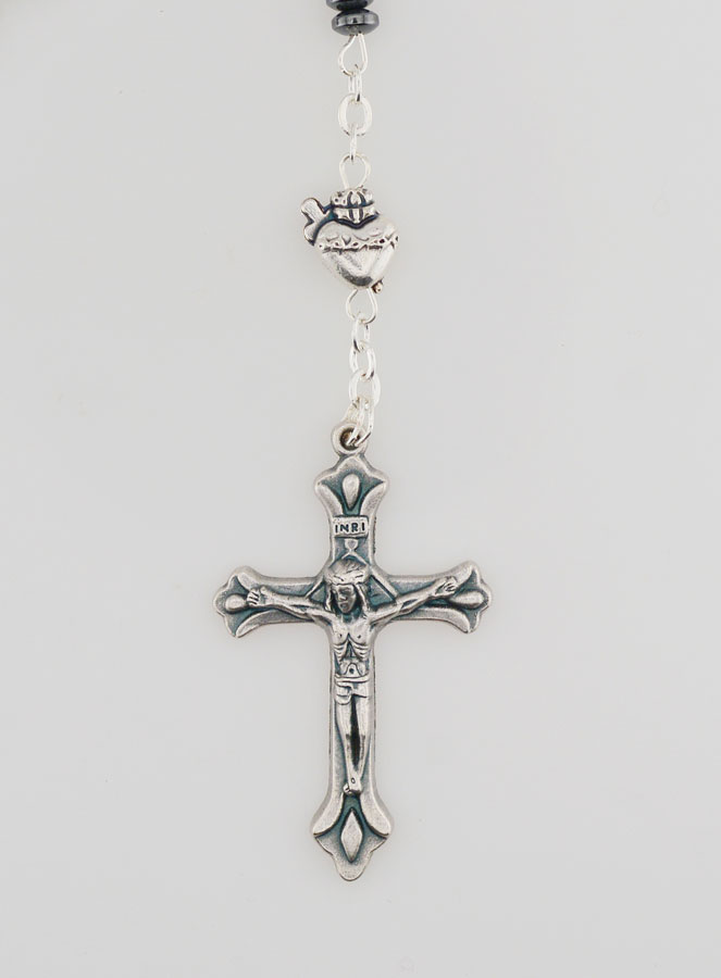 Chapelet Vierge Miraculeuse & Ex Voto - Hématite (pic 3)