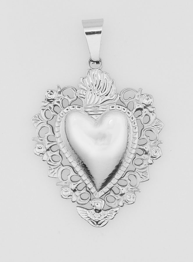 Grand Pendentif Ex Voto en Inox - 37mm (pic 1)