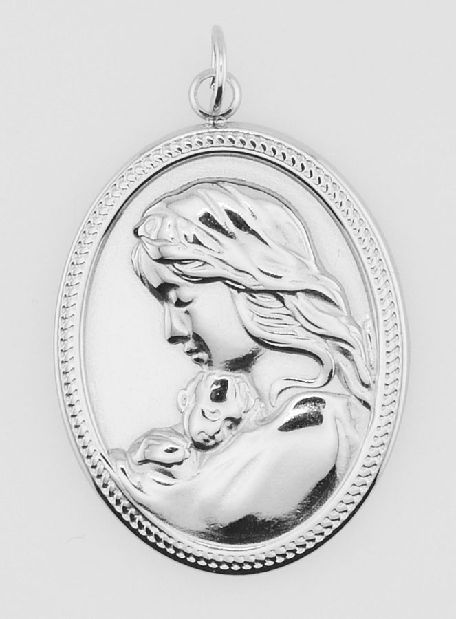 Médaille Vierge à l'Enfant Ovale - 25mm (pic 1)