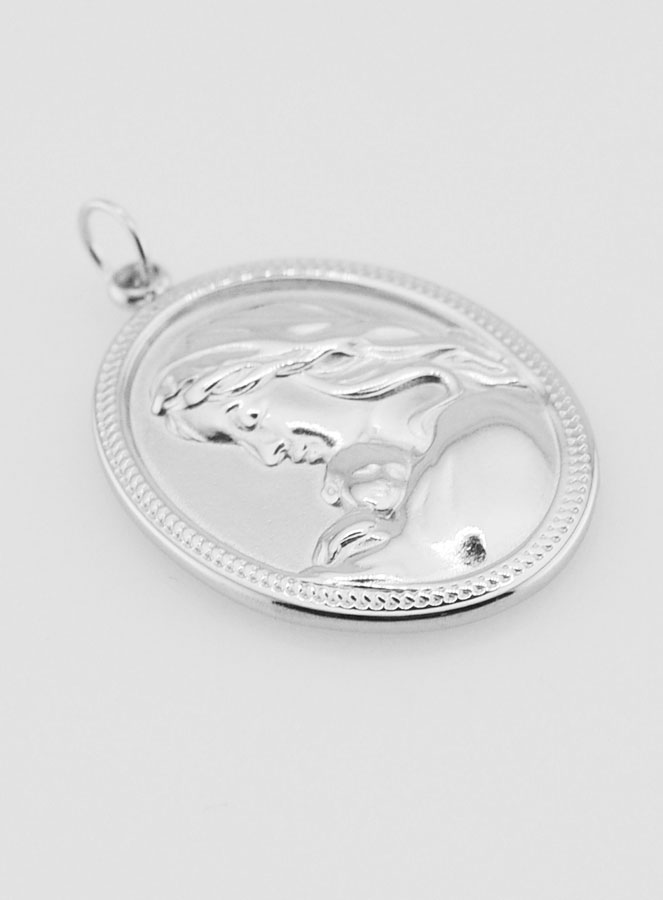 Médaille Vierge à l'Enfant Ovale - 25mm (pic 3)