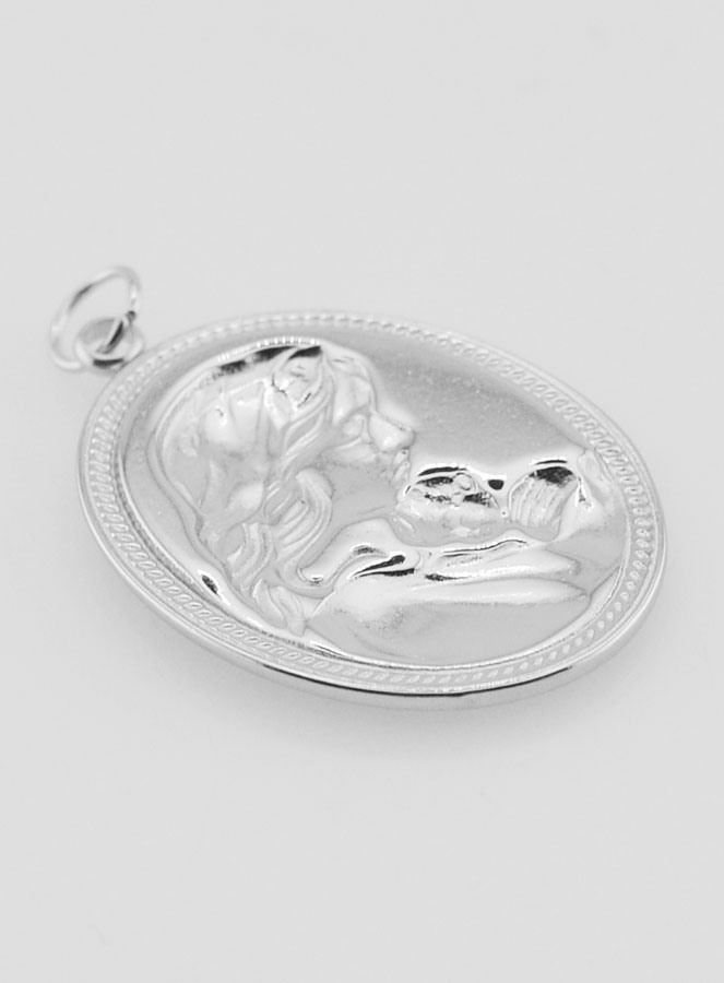 Médaille Vierge à l'Enfant Ovale - 25mm (pic 4)