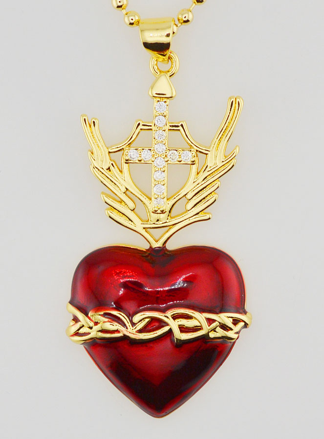 Collier Religieux Ex-Voto & Croix - 40cm (pic 4)