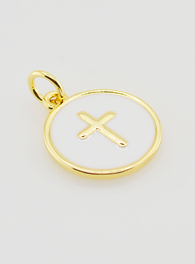 Médaille Croix Émaillée - Blanc (pic 3)