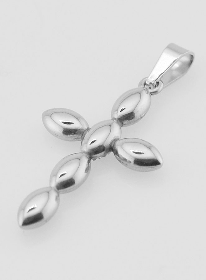 Pendentif Croix Inox & Zircons - 25mm (pic 4)
