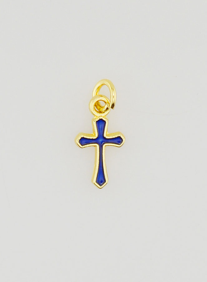 Pendentif Croix Breloque 10mm - Marine (pic 1)