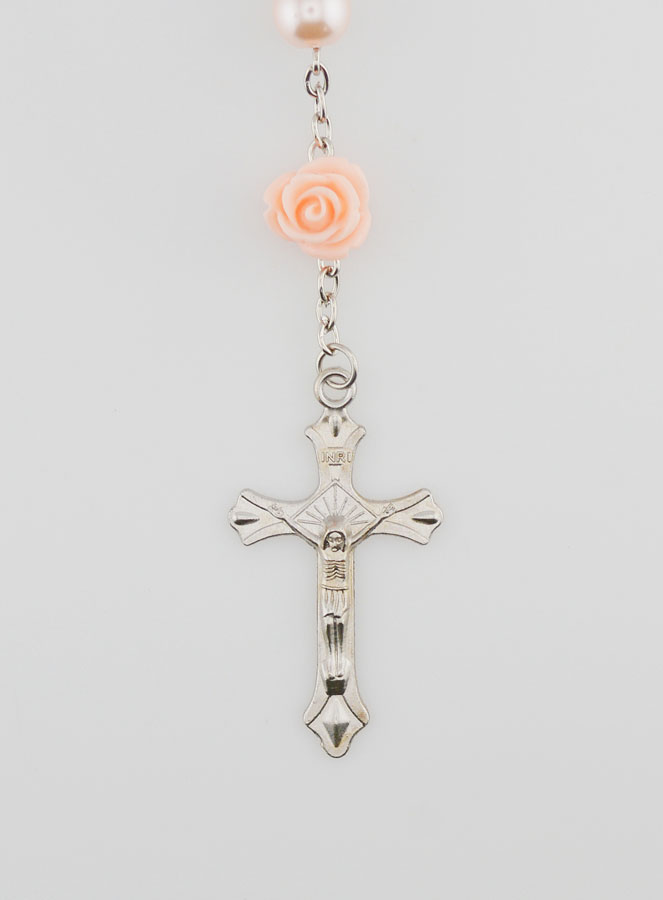 Chapelet de Lourdes Grains Nacrés & Roses (pic 3)