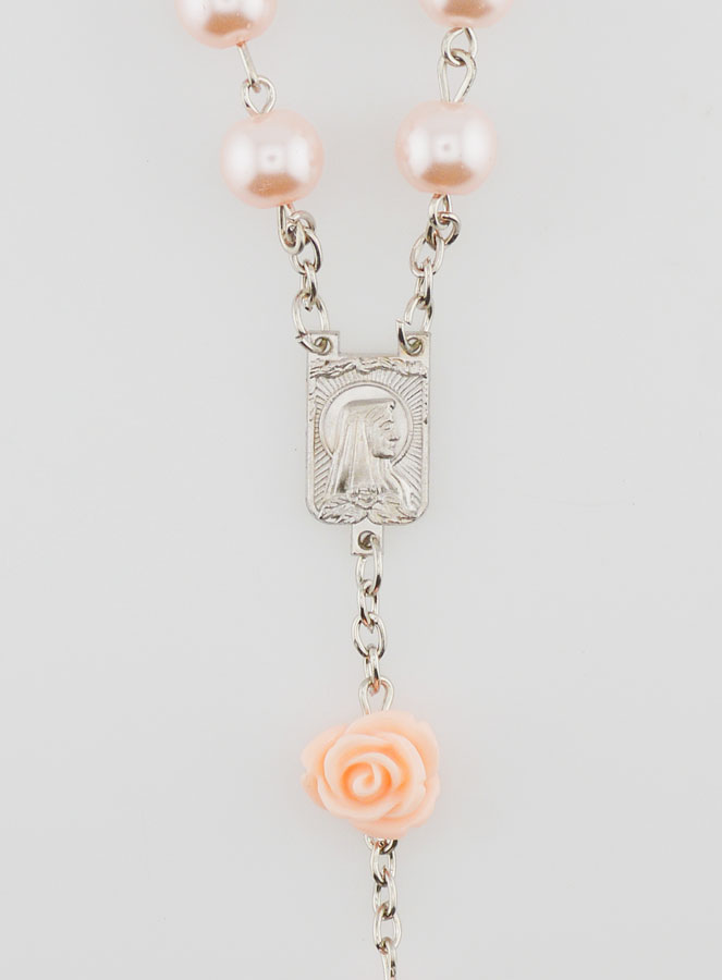 Chapelet de Lourdes Grains Nacrés & Roses (pic 4)