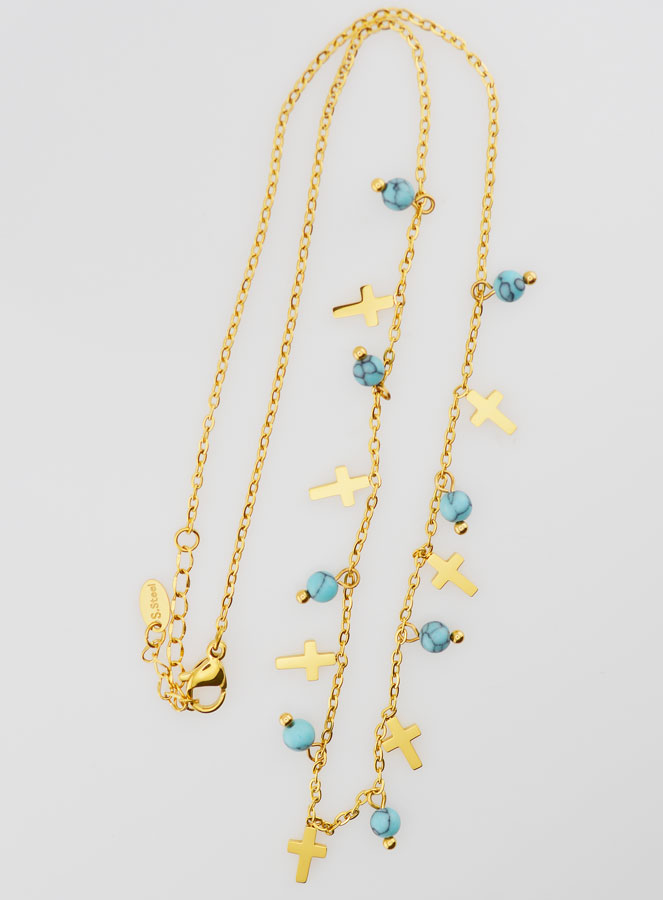 Collier Religieux Croix & Perles (pic 1)