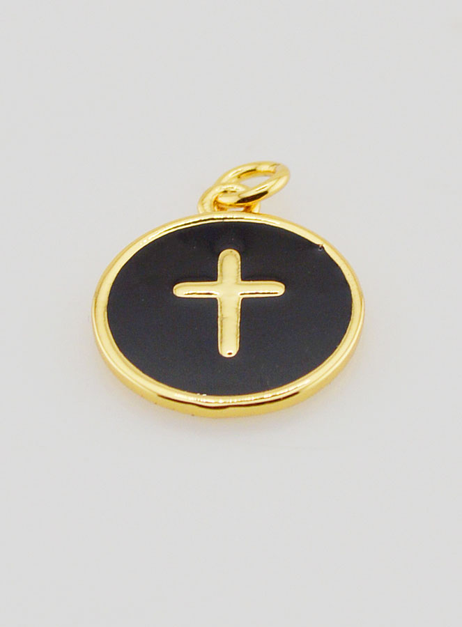 Médaille Croix - Émail Noir (pic 2)
