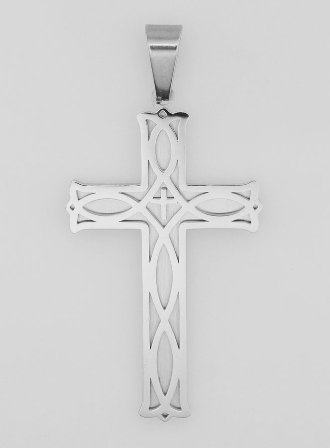 Pendentif Croix Motif Celtique - 42mm (pic 1)