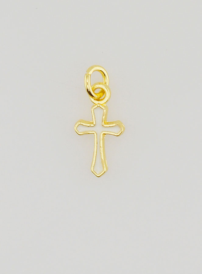 Pendentif Croix Breloque 10mm - Blanc (pic 1)