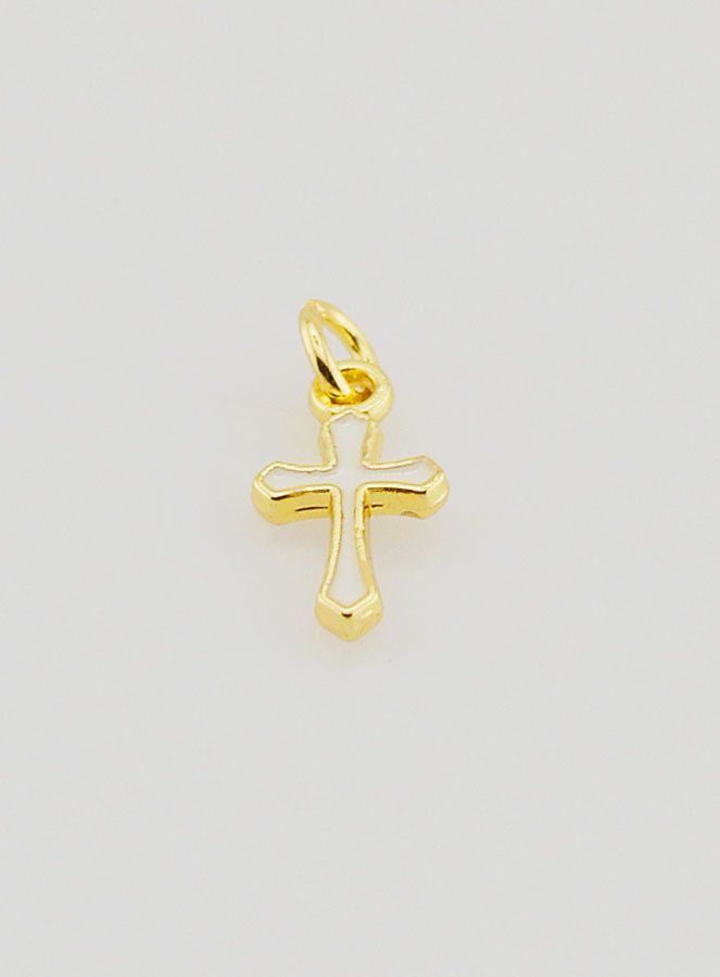 Pendentif Croix Breloque 10mm - Blanc (pic 2)