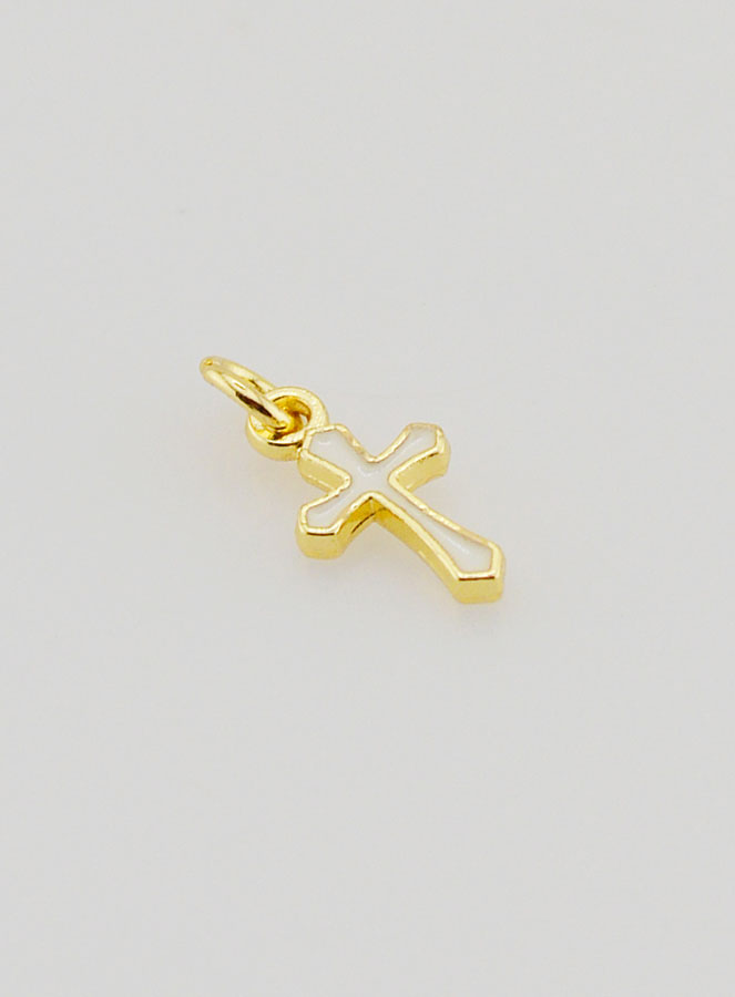 Pendentif Croix Breloque 10mm - Blanc (pic 3)